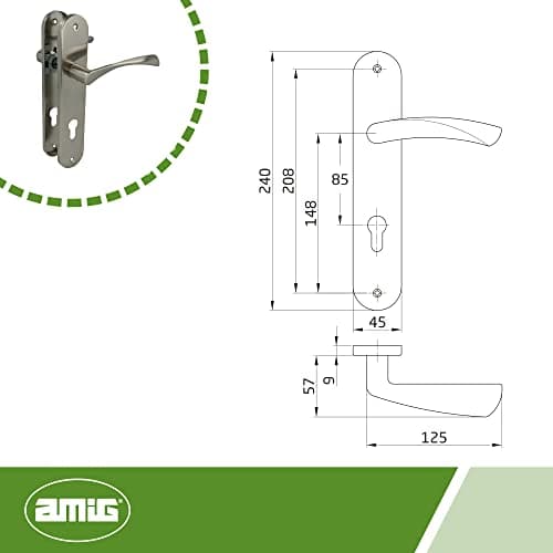 Detalle 2 de Amig ISHI PB85, poignĂ©e en acier, 240 x 45 mm đ