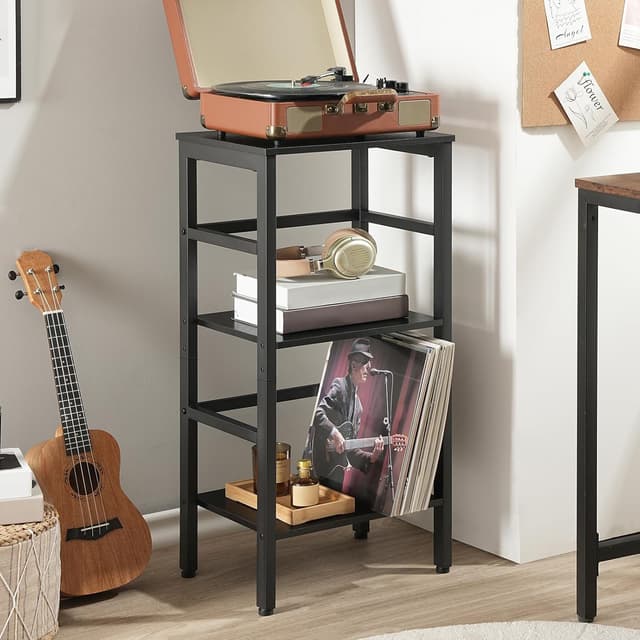 Detalle de HOOBRO scaffale a scala a 3 livelli EBB80CJ01G1 per dischi, album e oggetti