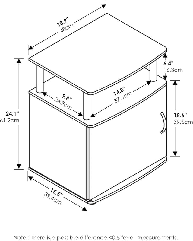 Thumbnail 2 de Furinno Jaya tavolino set 2 pezzi 48x61,2x39,4 cm