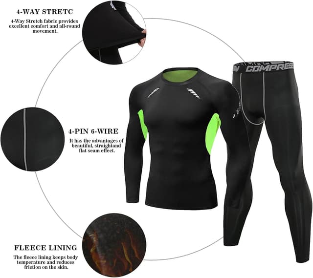 Detalle 2 de Ensemble de sous-vêtement thermique homme Terecey : respirant et séchage rapide pour sport et plein air