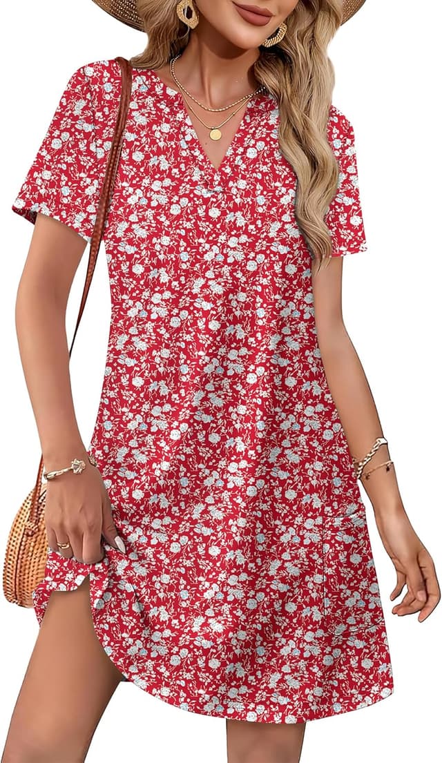 Thumbnail 6 de WIHOLL Dresses for Women V Neck Mid‑Thigh Dress