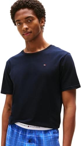 Detalle 2 de Tommy Hilfiger pack de 2 camisetas de manga corta para hombre Slim Fit en azul Des Sky (talla L)