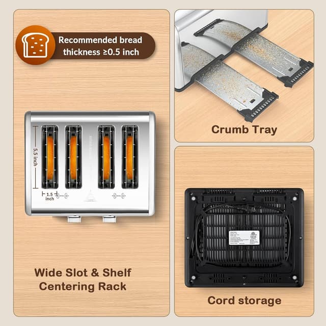 Thumbnail 3 de Mecity 4 Slice Toaster