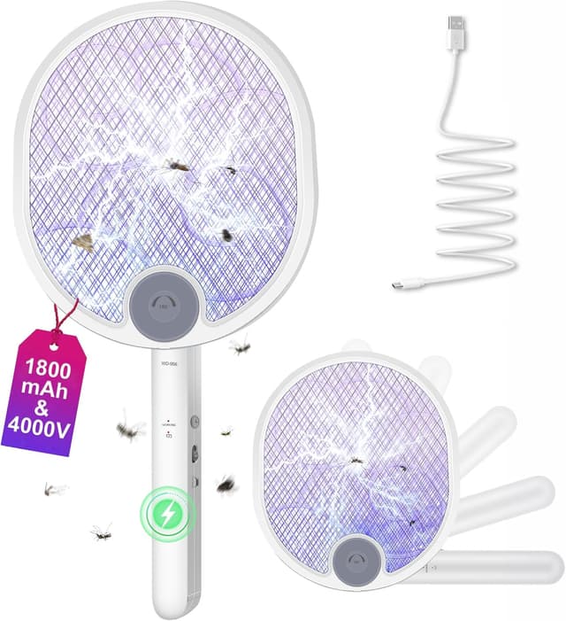Detalle de WOCVRYY Racchetta Zanzare Elettrica 4000V 1800mAh