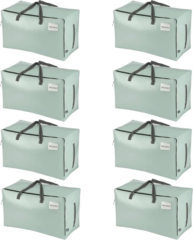 Detalle de VENO 8 Pack Heavy-Duty Oversize Large Storage Bag Organiser (Water-Resistant, Light Green) – 8 Pack