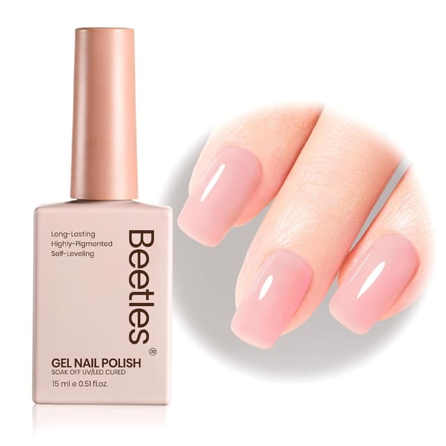 Detalle de Beetles UV-Gel Nagellack Nude Cremebraun, 15 ml (LED/UV-Lampe erforderlich) – Gel-Nagellack für DIY & Heimmaniküre