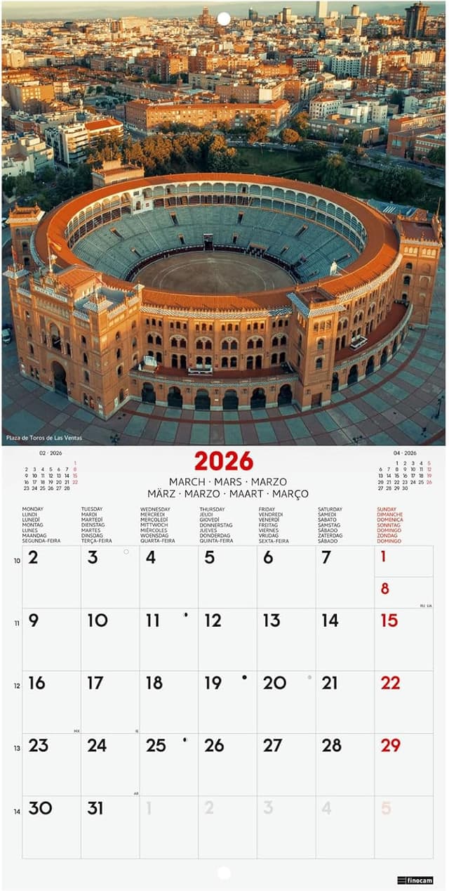 Detalle 1 de Finocam Wall Calendar 2026 18x18 cm Month to View