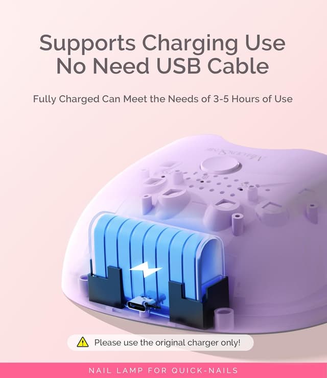 Detalle de MelodySusie ART06G Mini UV-Lampe für Gelnägel (6 W, wiederaufladbar) – kompakt mit Timer