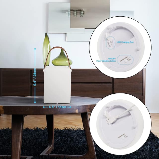 Detalle 1 de MALUX Akku LED Outdoor-Tischlampe mit Fernbedienung