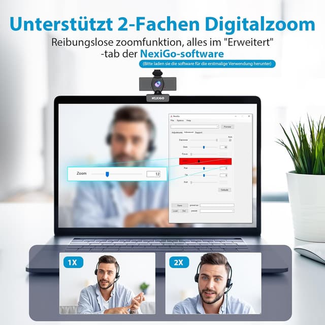 Detalle 2 de NexiGo N60 1080P Webcam mit Mikrofon