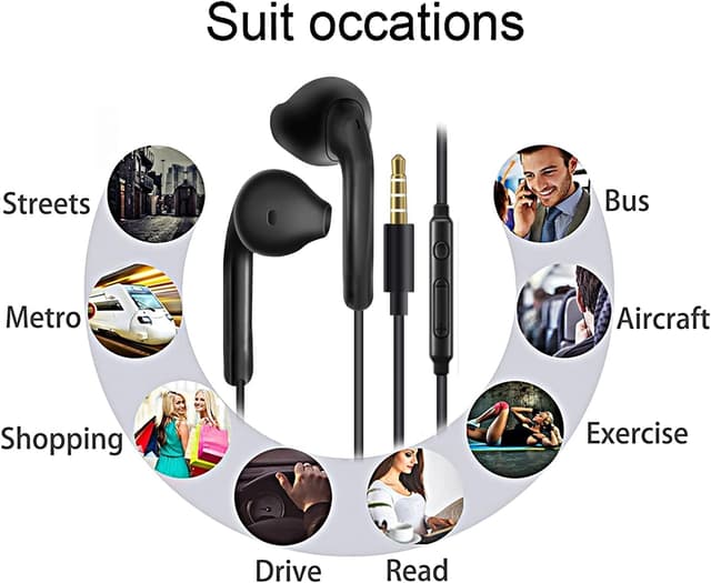 Thumbnail 5 de Generic 2 Pack Wired Earphones with Microphone