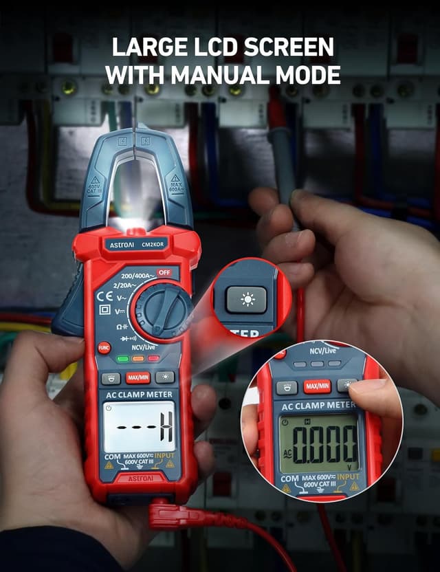 Detalle 2 de AstroAI Digital Clamp Meter 2000 Stromzange