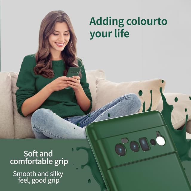 Thumbnail 6 de Watana Soft-Touch Silicone Case for Google Pixel 6 Pro 5G (Green) — shockproof, dustproof full-body cover