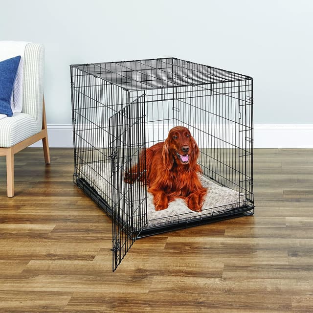 Detalle 2 de New World Single Door Folding Metal Dog Crate (106 cm) with Enhanced Security