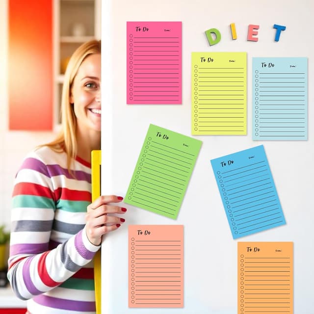 Detalle de 9 Haftnotizblöcke mit To-do-Linien (450 Blatt) in 9 Farben – Sticky Notes 10×15 cm