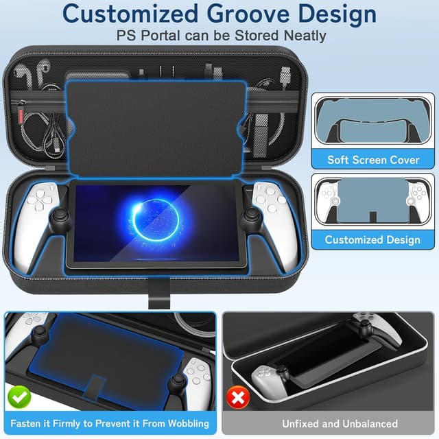 Detalle 2 de daydayup Carrying Case for PlayStation Portal, Black