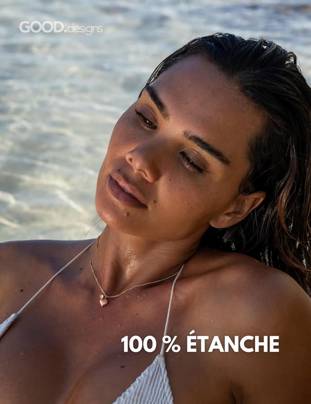 Detalle de GD GOOD.designs EST. 2015 Collier cœur en acier inoxydable 316L avec pendentif en zircone