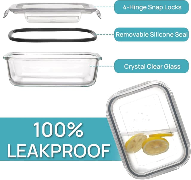 Thumbnail 5 de Vtopmart 5-Pack 22oz Glass Storage Containers ⚙