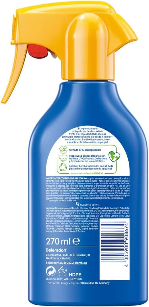 Detalle 2 de NIVEA SUN Protege & Hidrata Spray Solar FP20 🌞 270 ml