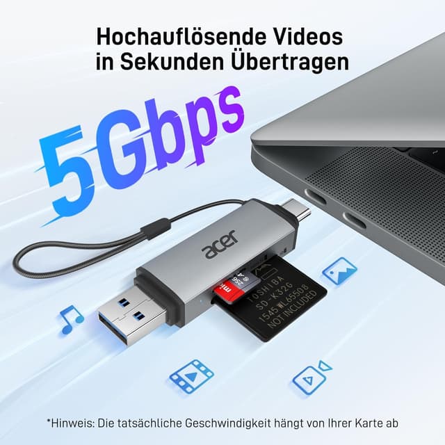 Detalle 2 de Acer SD Kartenleser USB‑C Dual 3.0 für SD/MicroSD