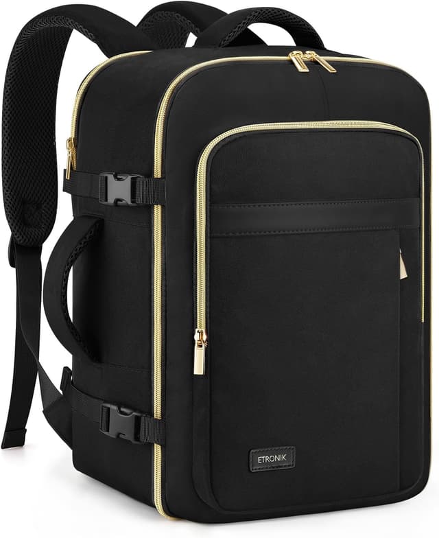 Detalle de ETRONIK for Ryanair cabin bag 40x30x20 underseat 24L (15 inch laptop) – black