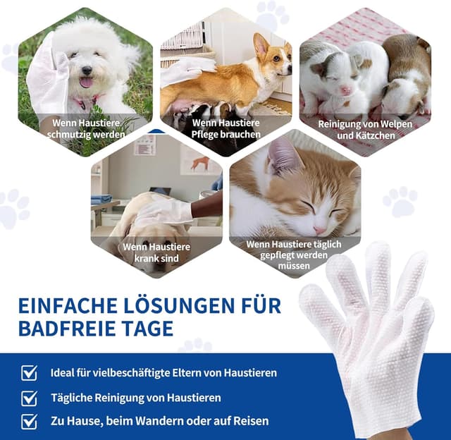 Thumbnail 2 de Petclear Fellpflegetücher Desodorierend für Hunde & Katzen