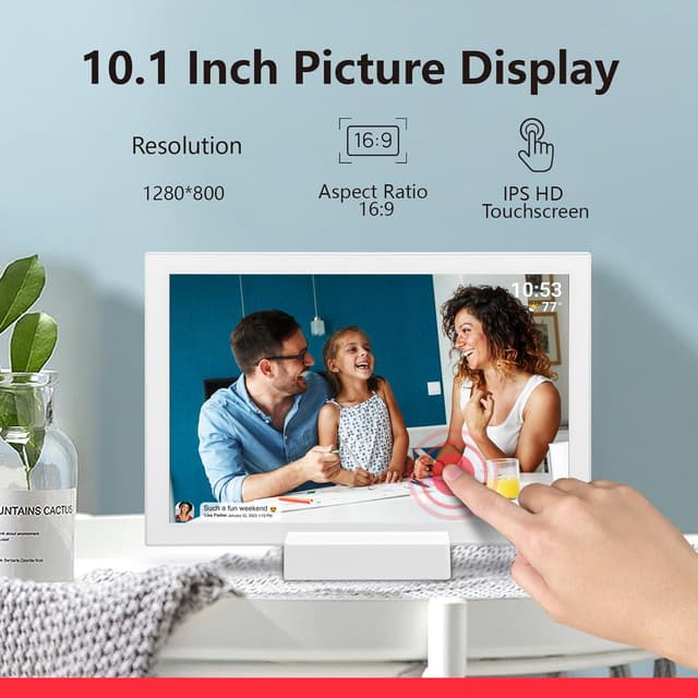 Thumbnail 3 de FRAMEO 10.1 Inch WiFi Digital Photo Frame 32GB 🖼