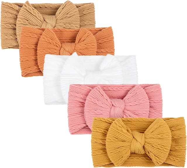 Detalle de DRESHOW Diademas bebé 5 piezas nylon suave