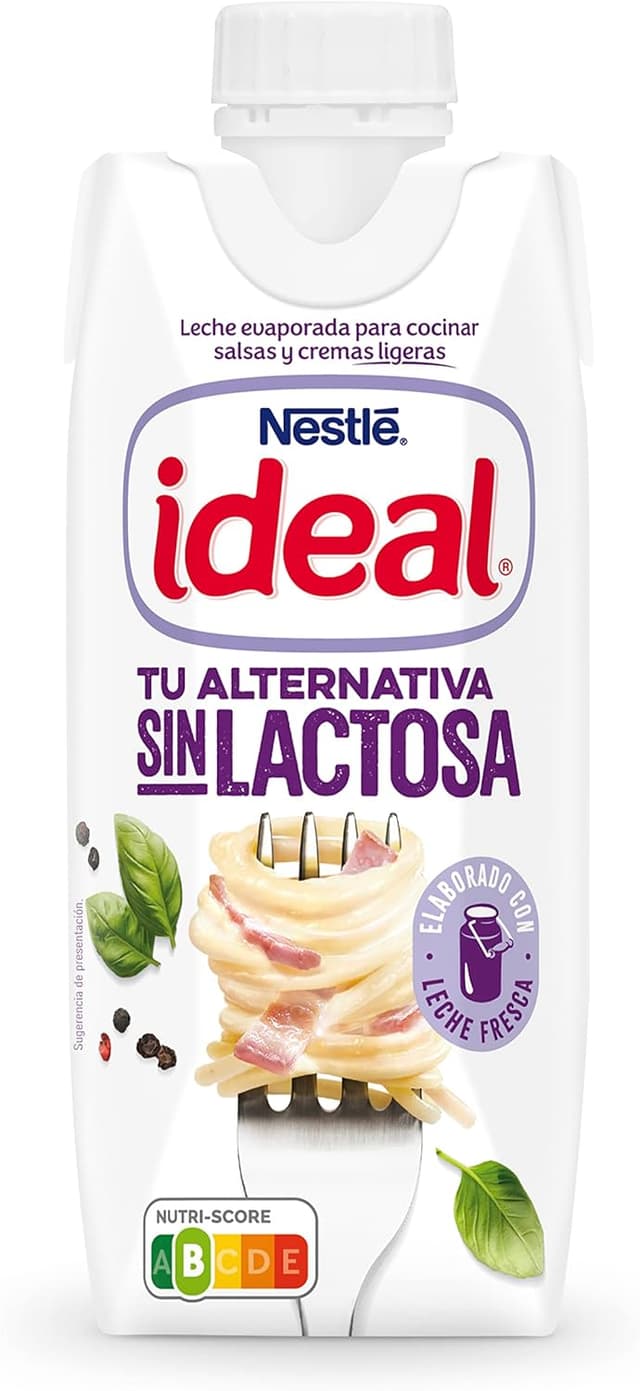 Detalle 2 de Nestlé Ideal Leche Evaporada Sin Lactosa 12x500ml 🥛