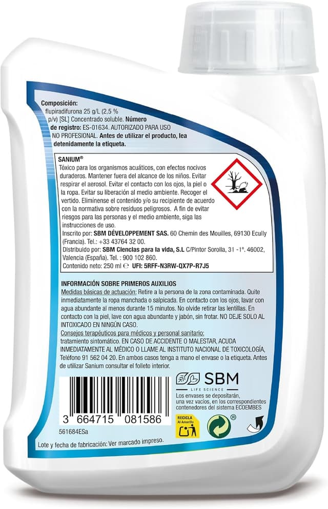 Detalle 2 de Protect Garden Sanium insecticida sistémico 250 ml