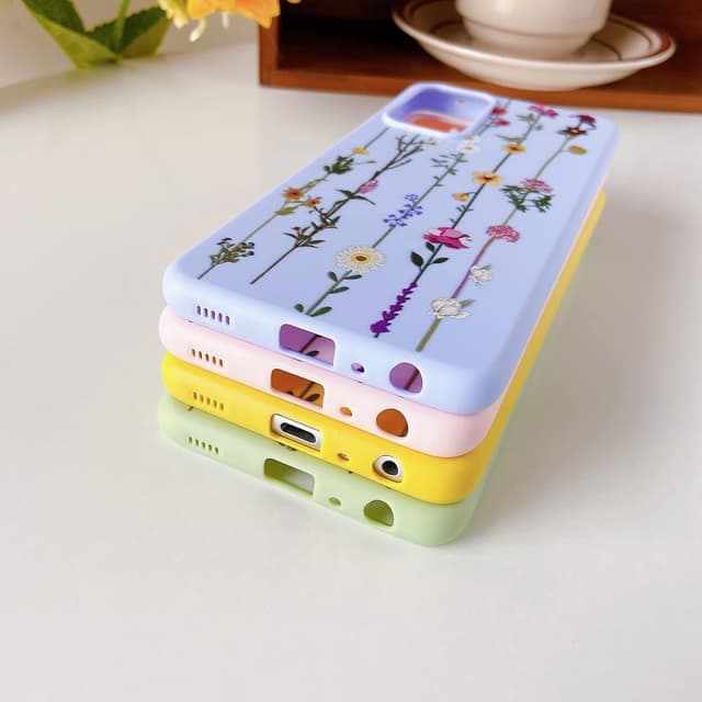 Detalle de ZTOFERA Blumen Hülle für Samsung Galaxy A52 4G/5G und A52s 5G – weiche Silikon-Schutzhülle mit Kletterblumen Muster, Rosa