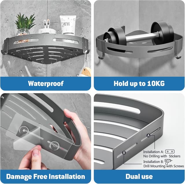 Detalle 2 de GRICOL Étagère d'angle métallique 10 kg