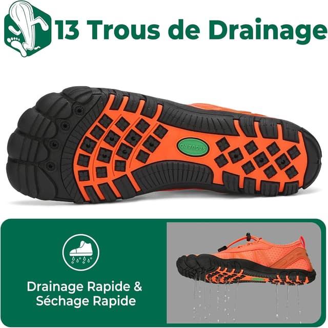 Detalle de SAGUARO Chaussures aquatiques barefoot à séchage rapide pour femmes et hommes (GR.36-48)