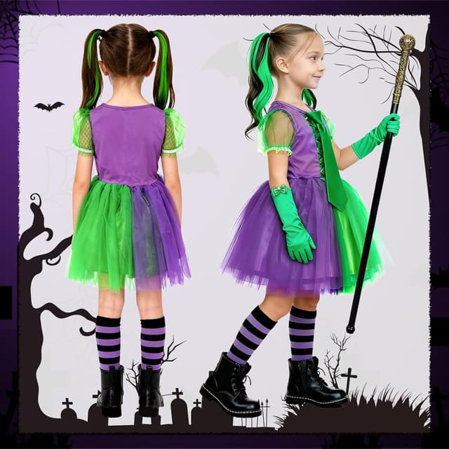 Thumbnail 3 de BITOYO Déguisement Halloween Fille 7 Pièces Clown