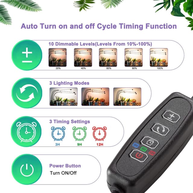 Detalle de Niello Niello 2Pack lampe LED horticole 3 têtes