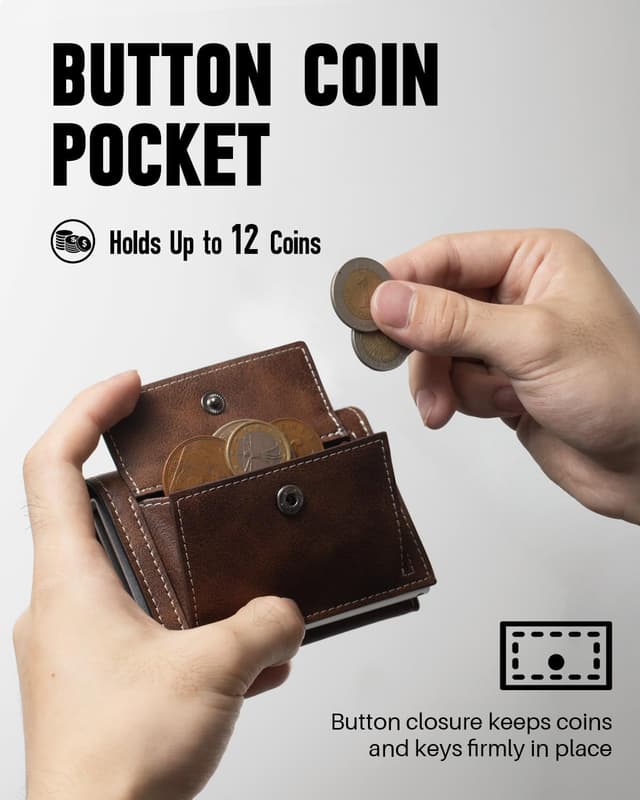 Detalle 2 de MYSHION Pop Up Wallet trifold RFID 11 cards