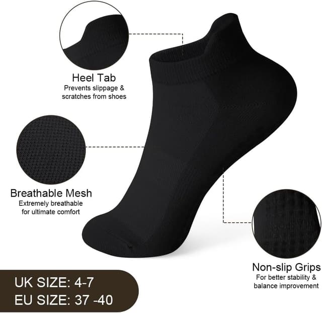 Detalle de AOOWU calze antiscivolo con grip per yoga, pilates e fitness (3/5 paia) – taglia unica