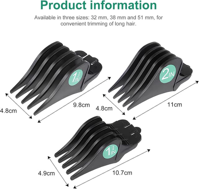 Thumbnail 1 de 3Pcs Clipper Guards 51/38/32mm metal clips