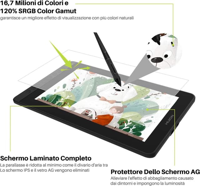 Detalle de HUION Kamvas 12 PW517 tavoletta grafica 12