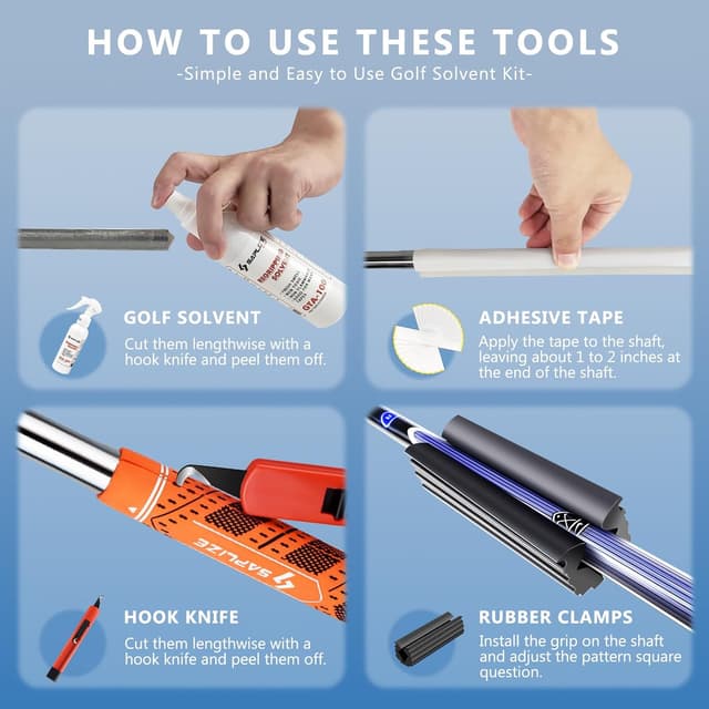 Thumbnail 3 de SAPLIZE Golf Grip Kits for Regripping Clubs 5 oz