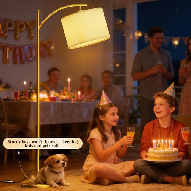 Detalle de GLUROO Lampada da Terra con Telecomando e 3 cambiamenti di colore, dimmer continua per soggiorno e ufficio