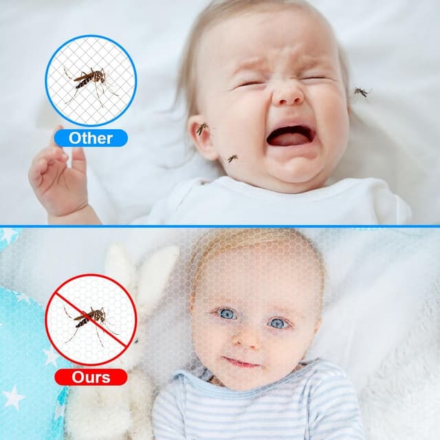 Detalle de Vicloon Zanzariera Passeggino universale in bianco per carrozzina e seggiolino auto