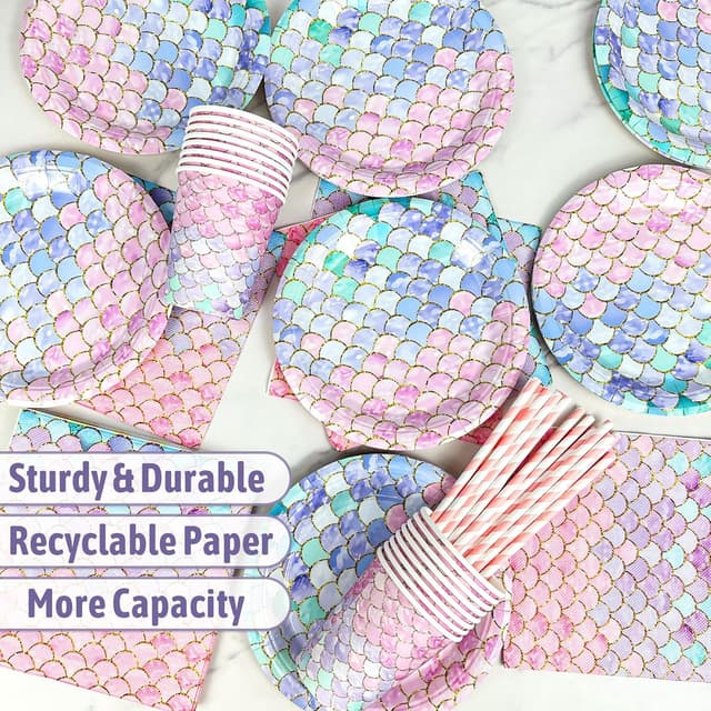 Thumbnail 2 de yosiio Meerjungfrau Partygeschirr Set 5 Jahre