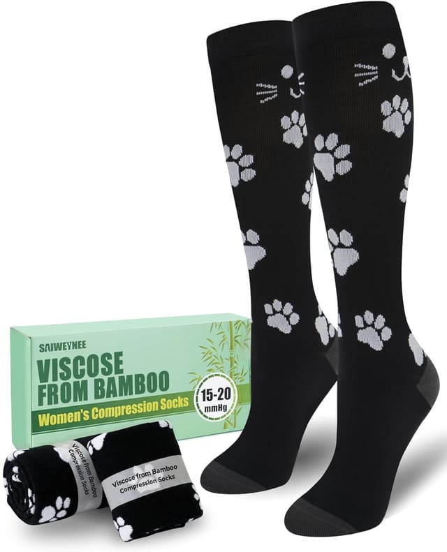 Thumbnail 6 de SAIWEYNEE Women’s Compression Socks (15–20 mmHg) Knee High, Bamboo Viscose, 3-Pair Set