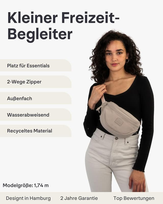 Detalle 2 de Johnny Urban Ben Bauchtasche für Damen & Herren – wasserabweisende Hip Bag mit verstellbarem Gurt