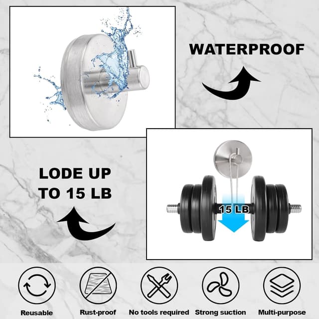 Detalle de Dntorx Suction Cup Hooks 15LB