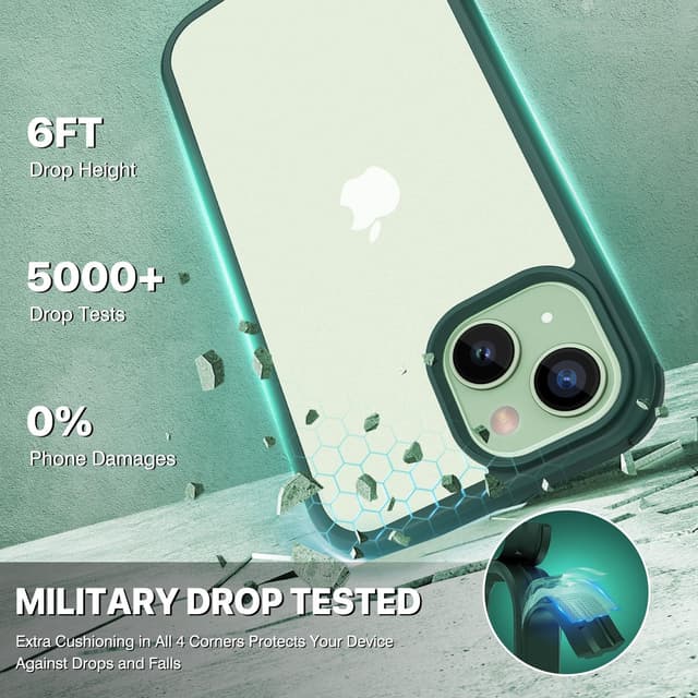 Detalle 2 de CENHUFO iPhone 15 Case with Built‑in Screen Protector 360° Cover