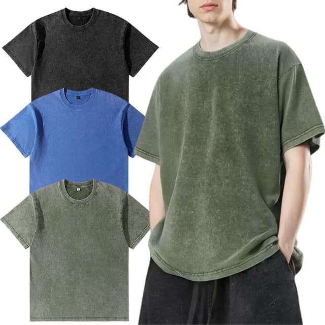 Thumbnail 6 de Herren Oversized T-Shirt 3er Pack aus Baumwolle – Basic, retro gewaschen & lässig für jeden Tag
