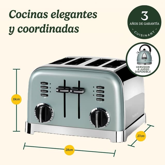 Thumbnail 5 de Cuisinart CPT180GE Tostadora 4 ranuras anchas, 6 niveles