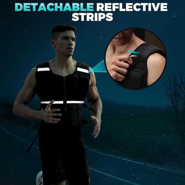 Detalle de ONETWOFIT Adjustable Weighted Vest (45lb/35lb/19lb) for Rucking & Strength Training